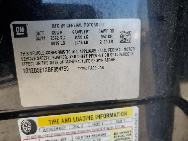 1G1ZB5E1XBF354150 - 2011 CHEVROLET MALIBU LS 灰色 照片 23