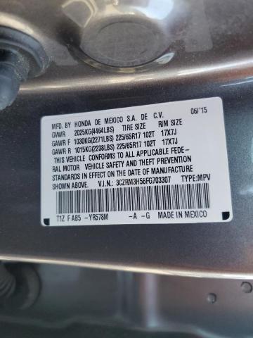 3CZRM3H56FG703307 - 2015 HONDA CR-V EX GRAY photo 13