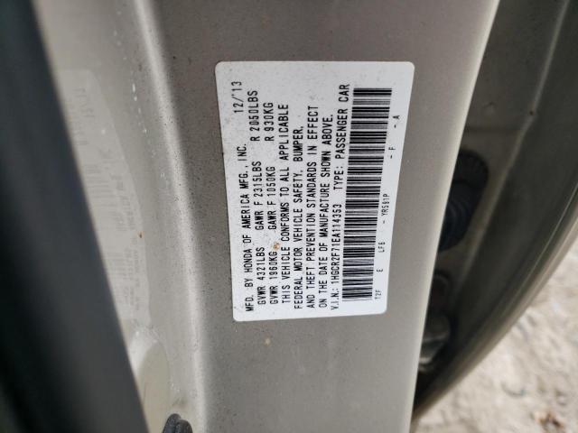 1HGCR2F71EA114353 - 2014 HONDA ACCORD EX GOLD photo 12