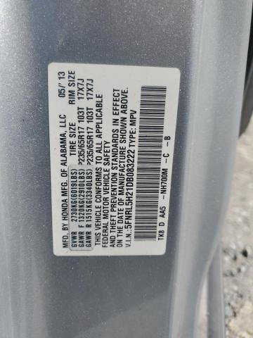 5FNRL5H21DB083222 - 2013 HONDA ODYSSEY LX SILVER photo 13