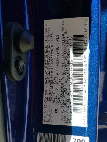 3TMJU4GNXFM176254 - 2015 TOYOTA TACOMA DOUBLE CAB PRERUNNER BLUE photo 12