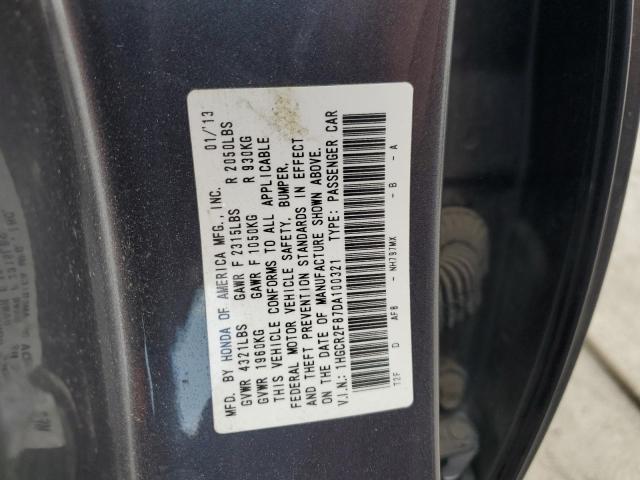 1HGCR2F87DA100321 - 2013 HONDA ACCORD EXL ნაცრისფერი ფოტო 13