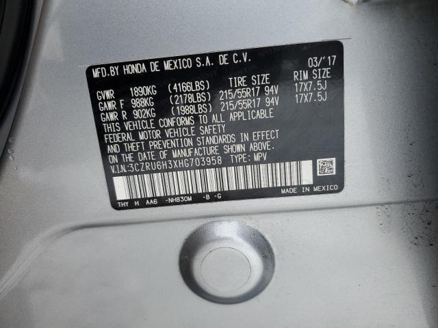 3CZRU6H3XHG703958 - 2017 HONDA HR-V LX SILVER photo 12