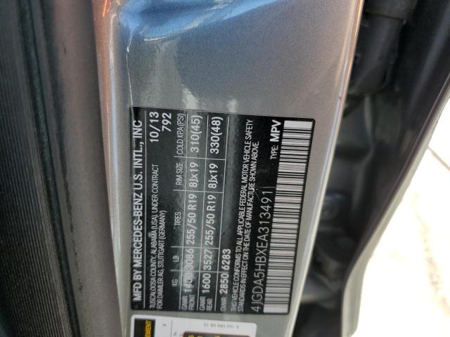 4JGDA5HBXEA313491 - 2014 MERCEDES-BENZ ML 350 4MATIC GRAY photo 13