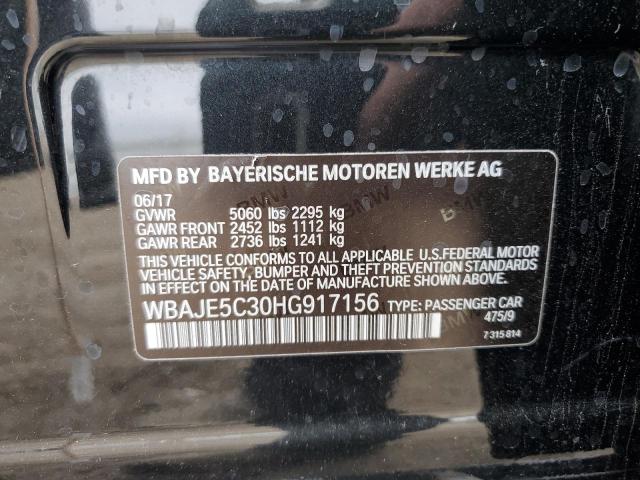 WBAJE5C30HG917156 - 2017 BMW 540 I BLACK photo 13