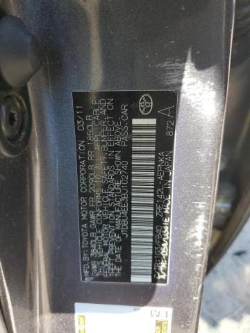 JTDBU4EE3BJ102740 - 2011 TOYOTA COROLLA BASE Մոխրագույն լուսանկար 13