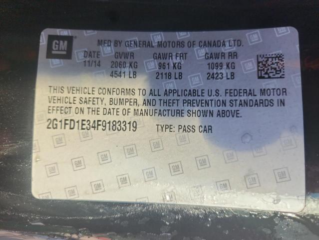 2G1FD1E34F9183319 - 2015 CHEVROLET CAMARO LT 黑色 照片 12