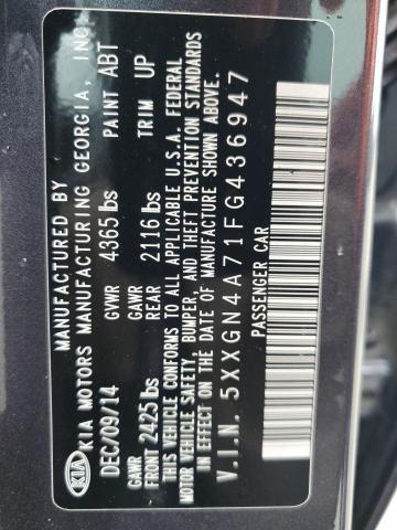 5XXGN4A71FG436947 - 2015 KIA OPTIMA EX GRAY photo 12