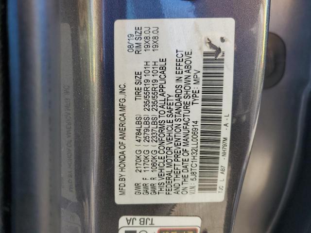 5J8TC1H32LL006914 - 2020 ACURA RDX CHARCOAL photo 12