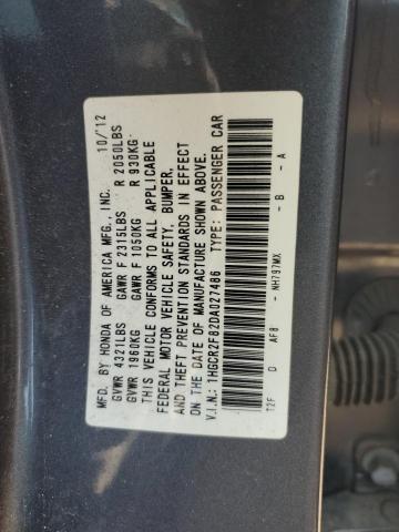 1HGCR2F82DA027486 - 2013 HONDA ACCORD EXL 灰色 照片 12
