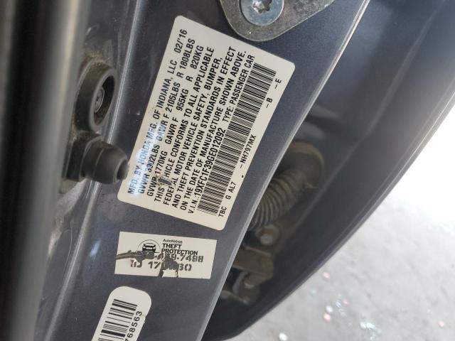 19XFC1F39GE012092 - 2016 HONDA CIVIC EX CHARCOAL photo 12