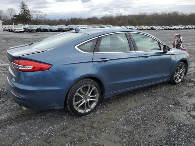 3FA6P0CD5KR271407 - 2019 FORD FUSION SEL BLUE photo 3