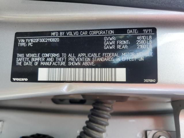 YV1622FS0C2110820 - 2012 VOLVO S60 T5 银色 照片 12