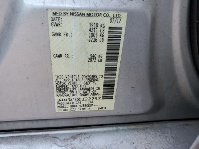 1N4AL3AP5DC122257 - 2013 NISSAN ALTIMA 2.5 SILVER photo 12