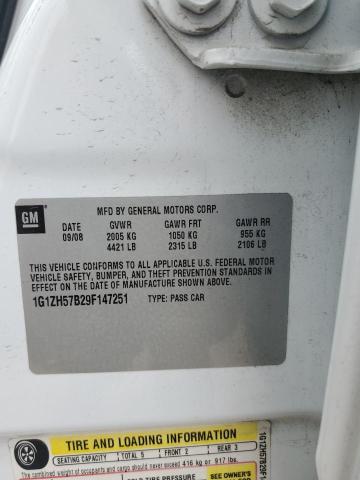1G1ZH57B29F147251 - 2009 CHEVROLET MALIBU 1LT Ақ фото 12