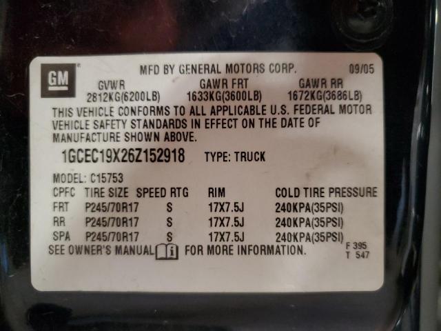 1GCEC19X26Z152918 - 2006 CHEVROLET SILVERADO C1500 BLUE photo 12