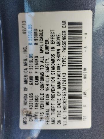 1HGCR2F59DA128143 - 2013 HONDA ACCORD SPORT Серый фото 12