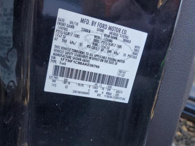 1FTMF1C88AKE06766 - 2010 FORD F150 შავი ფოტო 12