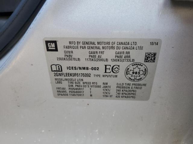 2GNFLEEK9F6176092 - 2015 CHEVROLET EQUINOX LS SILVER photo 13