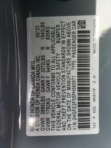 2HGFE2F55PH560971 - 2023 HONDA CIVIC SPORT 蓝色 照片 13