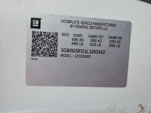 1GB0GSFG1L1263242 - 2020 CHEVROLET EXPRESS G3 WHITE photo 12