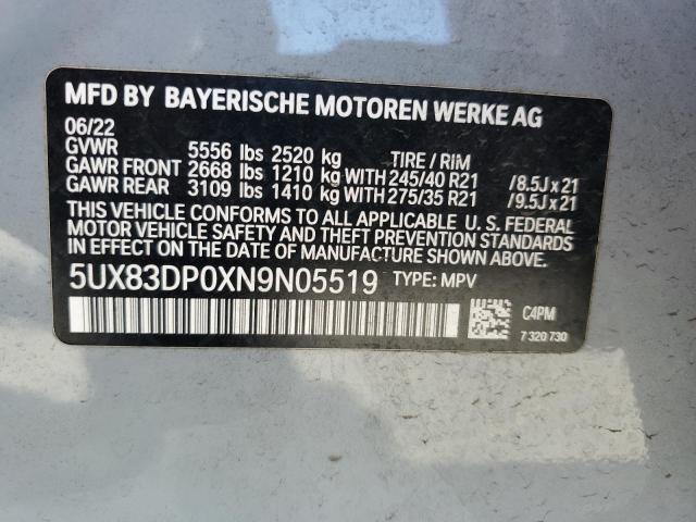 5UX83DP0XN9N05519 - 2022 BMW X3 M40I GRAY photo 13