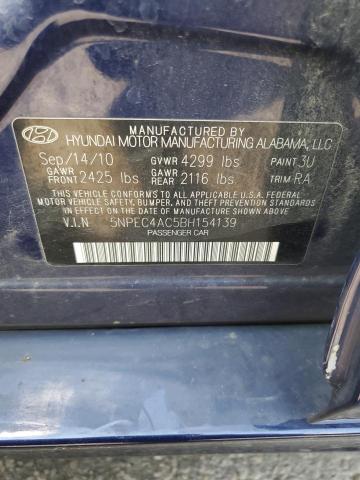 5NPEC4AC5BH154139 - 2011 HYUNDAI SONATA SE Mavi foto 12