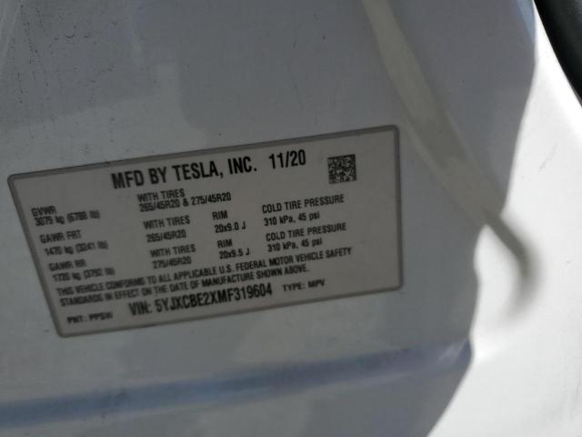 5YJXCBE2XMF319604 - 2021 TESLA MODEL X Ақ фото 13