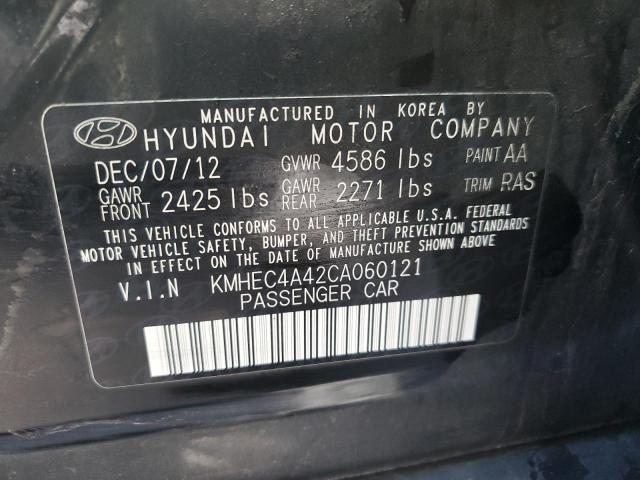 KMHEC4A42CA060121 - 2012 HYUNDAI SONATA HYBRID BLACK photo 12