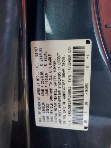 19UUA66227A036045 - 2007 ACURA TL GRAY photo 12