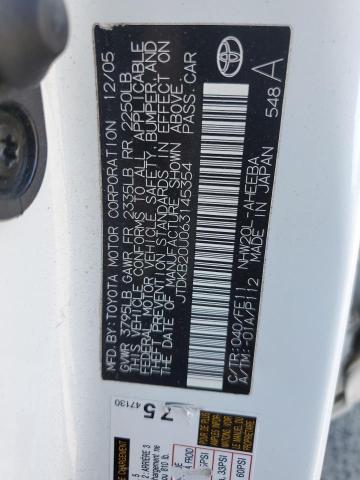 JTDKB20U063145354 - 2006 TOYOTA PRIUS თეთრი ფოტო 12