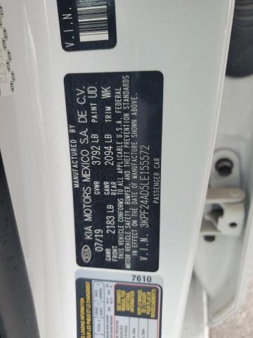 3KPF24AD5LE155572 - 2020 KIA FORTE FE WHITE photo 13