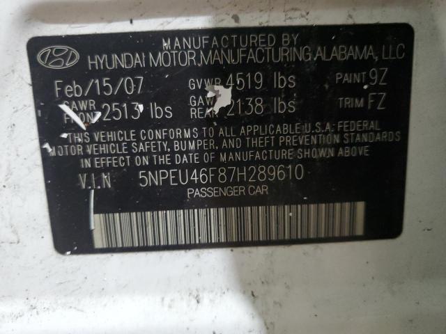 5NPEU46F87H289610 - 2007 HYUNDAI SONATA SE GRAY photo 13