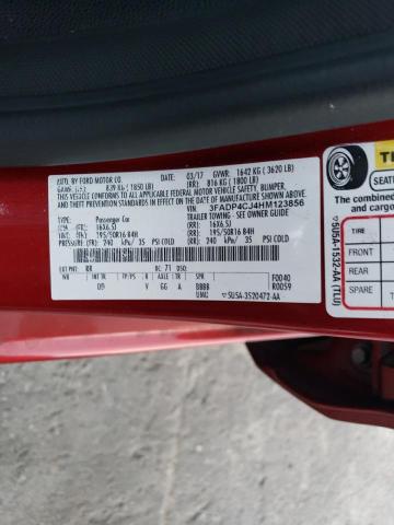 3FADP4CJ4HM123856 - 2017 FORD FIESTA TITANIUM RED photo 12