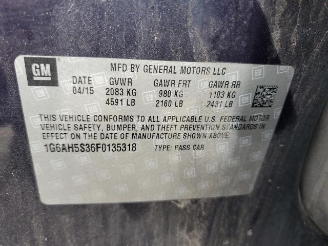 1G6AH5S36F0135318 - 2015 CADILLAC ATS LUXURY Көк фото 12