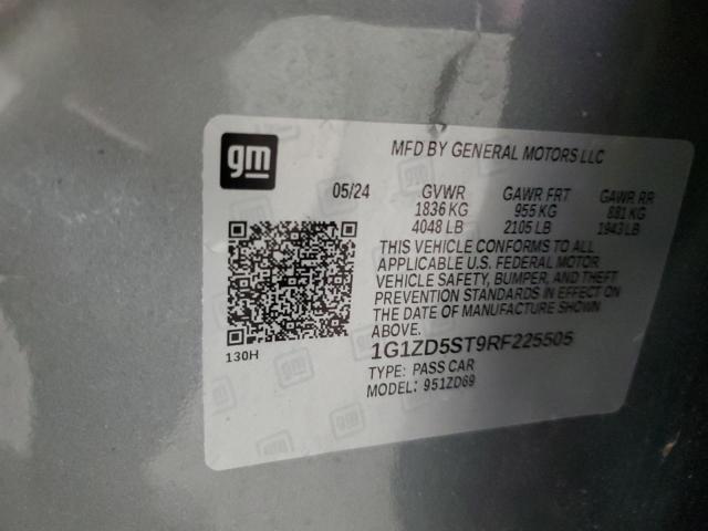 1G1ZD5ST9RF225505 - 2024 CHEVROLET MALIBU LT 灰色 照片 12