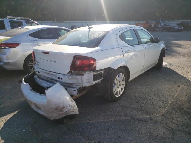 1C3CDZAB5DN547624 - 2013 DODGE AVENGER SE WHITE photo 4