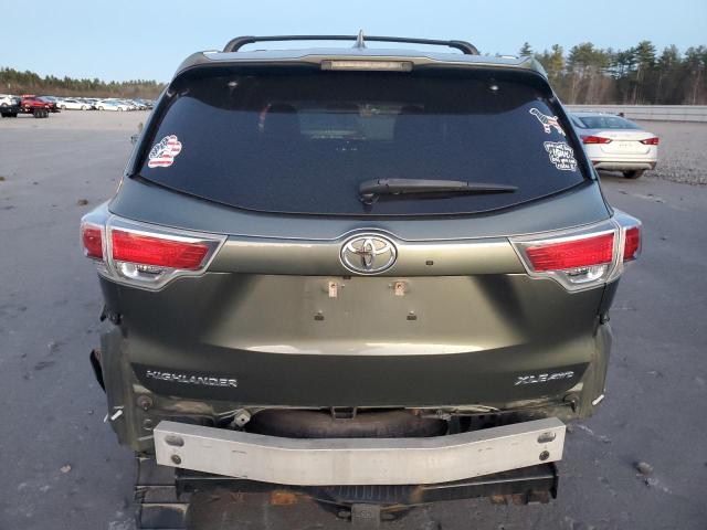 5TDJKRFH6GS325548 - 2016 TOYOTA HIGHLANDER XLE GREEN photo 6