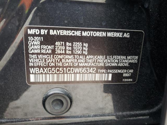 WBAXG5C51CDW66342 - 2012 BMW 528 I CHARCOAL photo 12