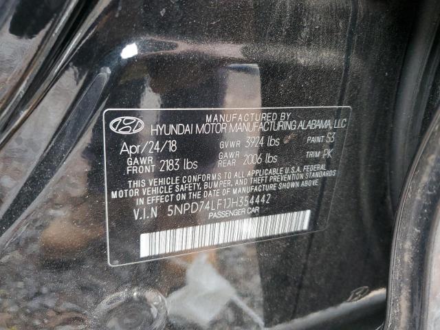 5NPD74LF1JH354442 - 2018 HYUNDAI ELANTRA SE BLACK photo 12