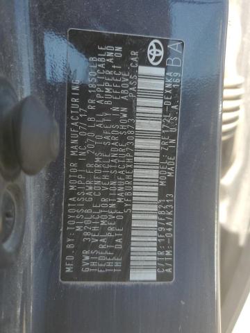 5YFBURHEXHP730873 - 2017 TOYOTA COROLLA L BLUE photo 12