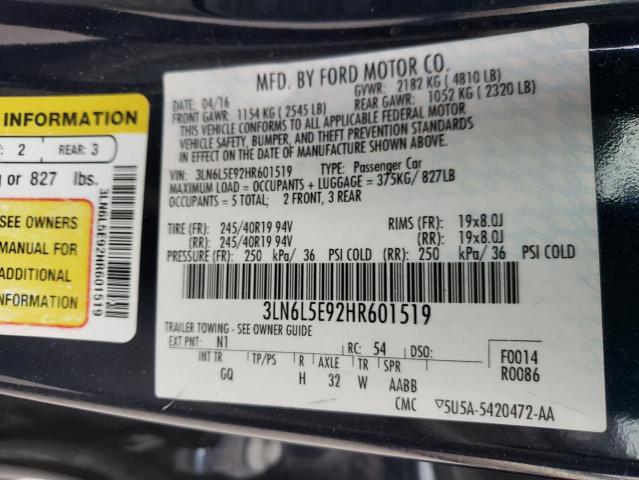 3LN6L5E92HR601519 - 2017 LINCOLN MKZ RESERVE ლურჯი ფოტო 13