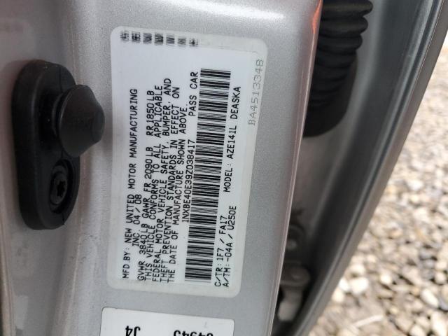 1NXBE40E39Z038417 - 2009 TOYOTA COROLLA XRS SILVER photo 12