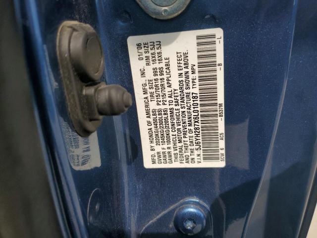 5J6YH287X6L010187 - 2006 HONDA ELEMENT EX 蓝色 照片 12