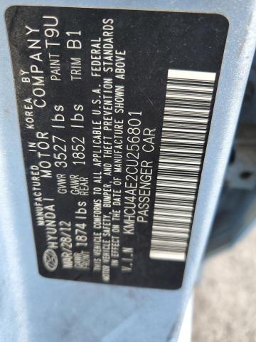 KMHCU4AE2CU256801 - 2012 HYUNDAI ACCENT GLS 蓝色 照片 12