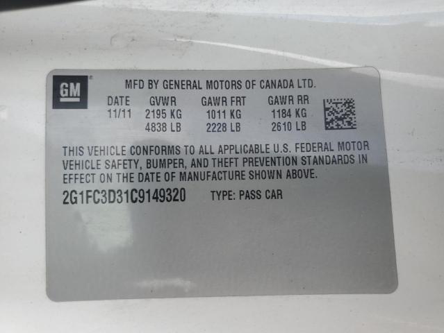 2G1FC3D31C9149320 - 2012 CHEVROLET CAMARO LT 白色 照片 13