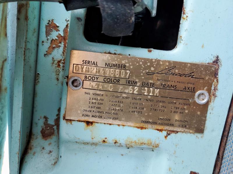 Y82H408807 - 1960 LINCOLN CONTINENTA BLUE photo 13