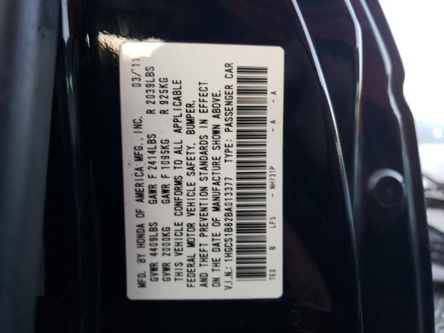 1HGCS1B82BA013377 - 2011 HONDA ACCORD EXL BLACK photo 12