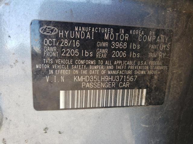 KMHD35LH9HU371567 - 2017 HYUNDAI ELANTRA GT GRAY photo 12