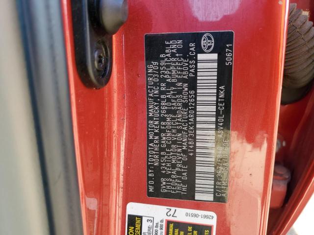 4T4BF3EK1AR012656 - 2010 TOYOTA CAMRY BASE RED photo 12